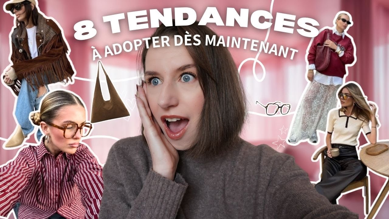 YouTube post by @nace_mode for Le Petit Lunetier. Caption reads: 8 FALL 2025 TRENDS TO ADOPT AS SOON AS YOU GO BACK....