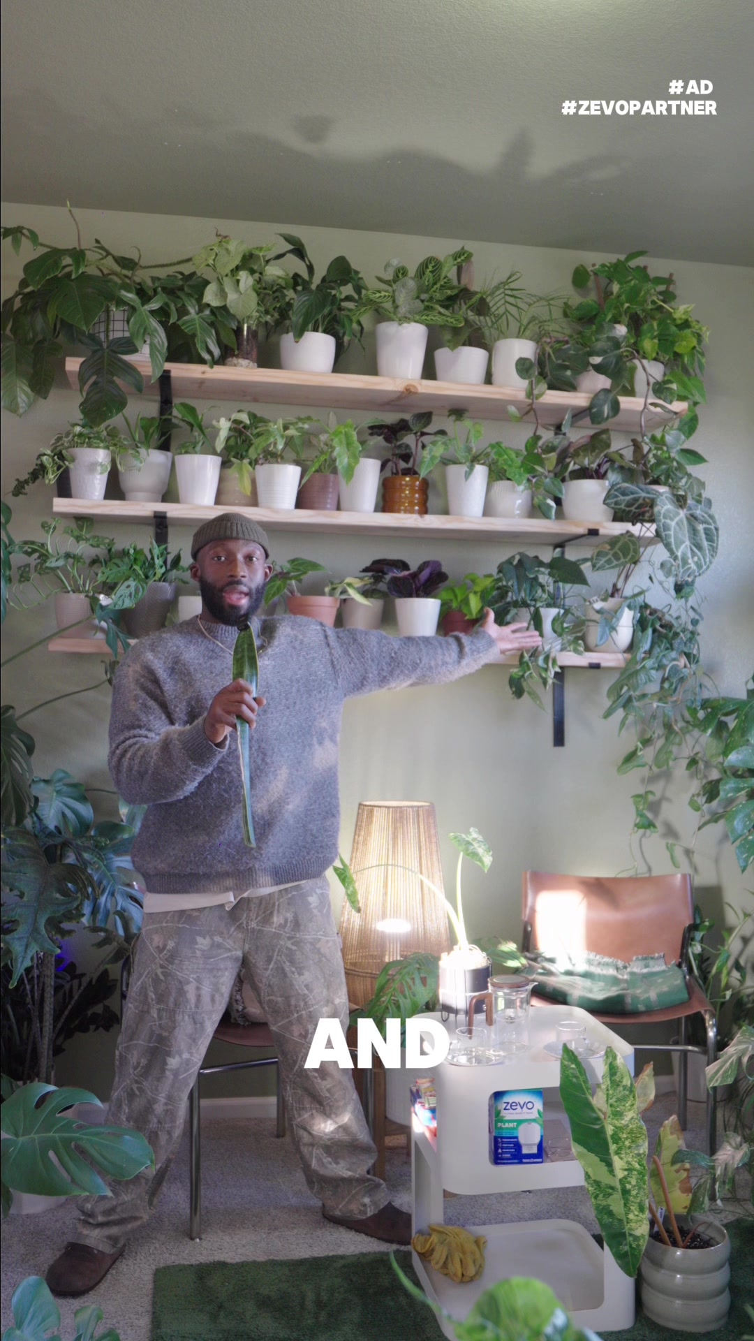 TikTok post by @k_wos for Zevo. Caption reads: #ad #ZevoPartner PSA to all my plant parents 🪴 ....