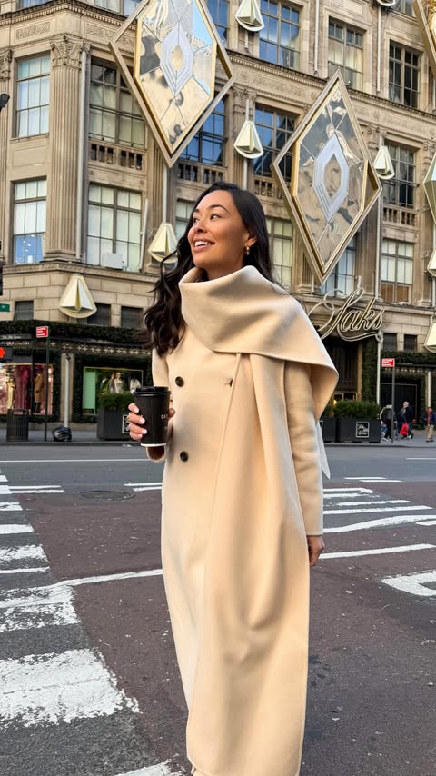 Instagram post by @katjamieson_ for Saks Fifth Avenue. Caption reads: It’s the most festive time of the year in NYC! ✨....