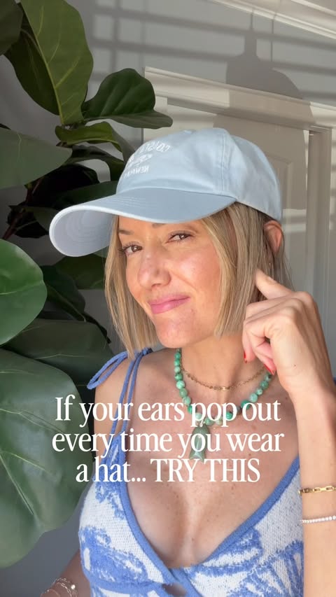 Instagram post by @jennnacoole for Lauren Croker • Online Stylist. Caption reads: It’s hat season!! ☀️ I try to not care but my ears....