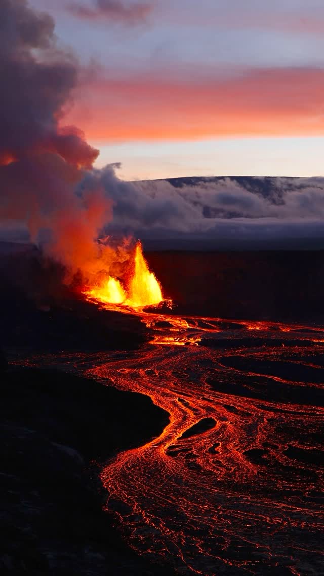 Instagram post by @hikebeasthawaii for Travel + Leisure. Caption reads: Sunset during Episode 25 from Keanakakoi Crater....