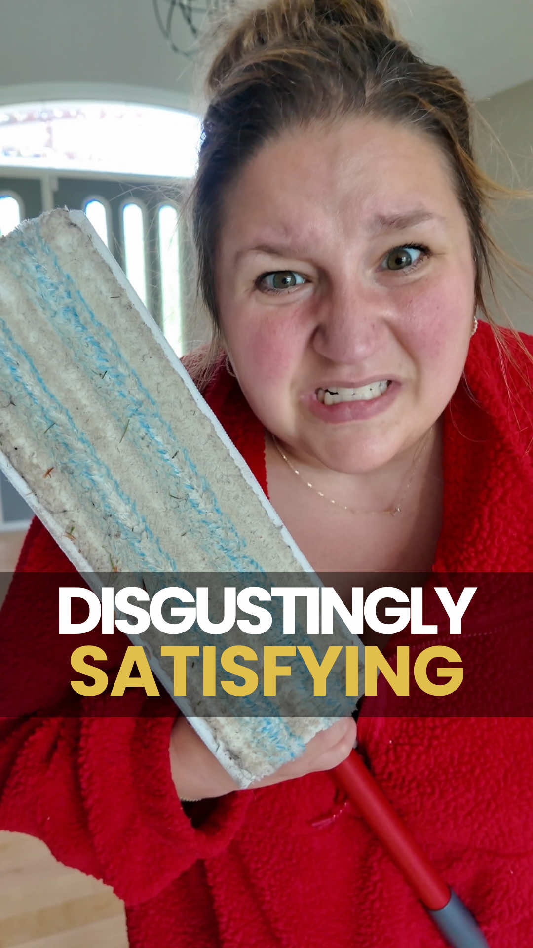 TikTok post by @applesauceandadhd for O-Cedar. Caption reads: Real life is messy but @O-Cedar has got me....