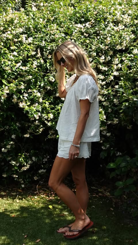 Instagram post by an influencer for Free People Europe. Caption reads: ad -This broderie set from @freepeopleeu is....