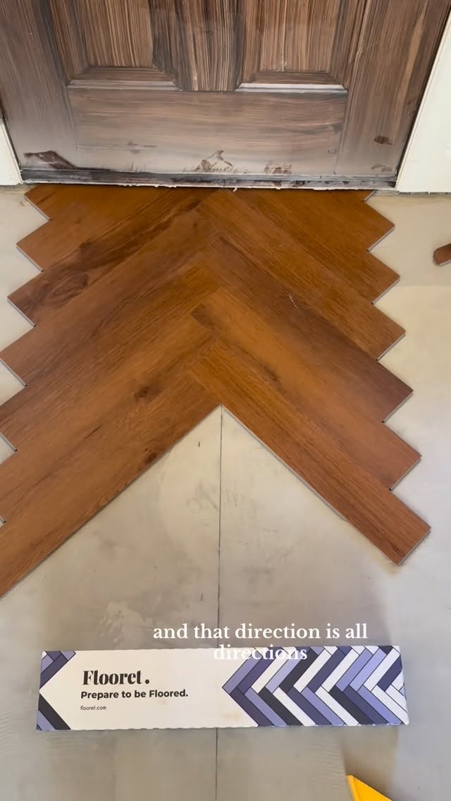 Instagram post by @karissaathome for Flooret. Caption reads: [...] it with Modin LVP in “Brenwick” by....