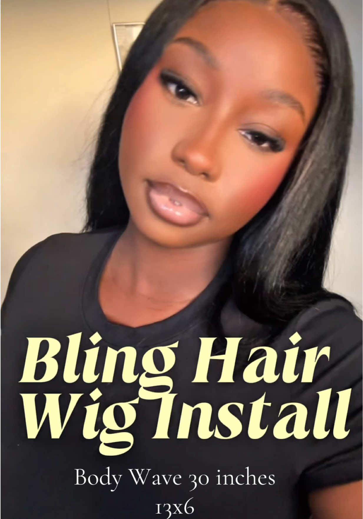 TikTok post by @saradeaguiar__ for Bling Hair. Caption reads: ✨ Wig Install Review ✨ From: @Bling Hair Shops....