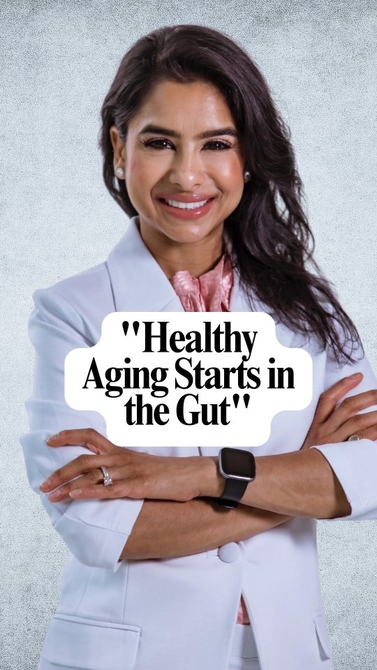 Instagram post by @drbindiyamd for Resbiotic. Caption reads: ✨Healthy aging starts in the gut! ✨

Your gut....
