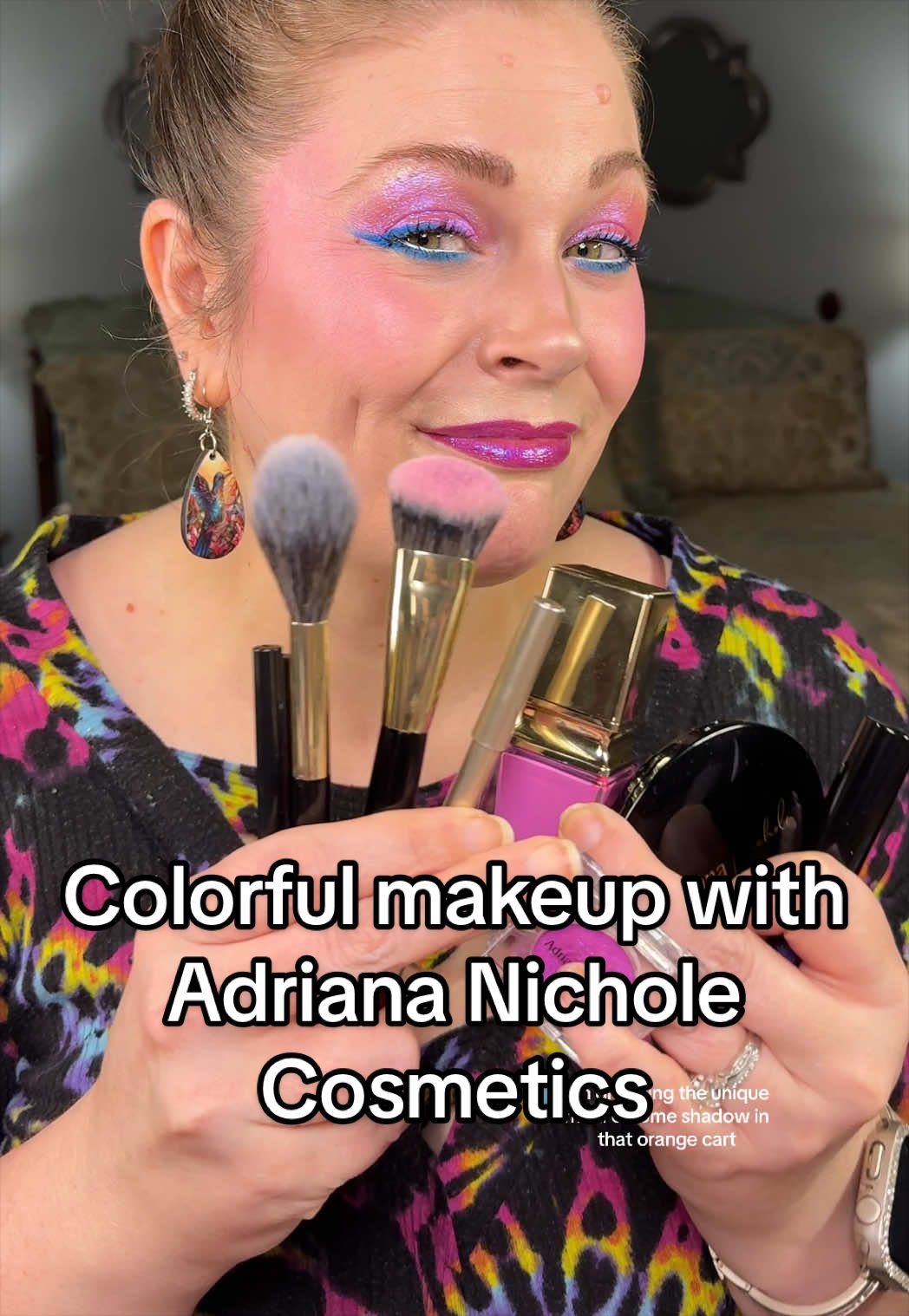 TikTok post by @melissa_beautyover40 for Adriana Nichole Cosmetics. Caption reads: [...] evening as I share my love for @Adriana....