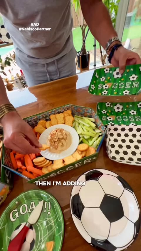 Instagram post by @mariasjsanchez for SoFabMedia. Caption reads: Stadium-style snacking for soccer season #AD....