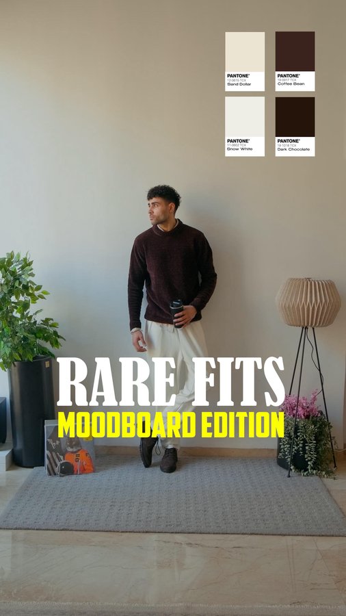 Instagram post by @roop.dhillon_ for RARE RABBIT. Caption reads: Moodboard edition ft @rarerabbit_in 🐰....