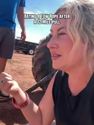TikTok post by @whitneymendel for RHINO USA. Caption reads: Rhino USA Tow Rope after a 12 mile pull… @Rhino....