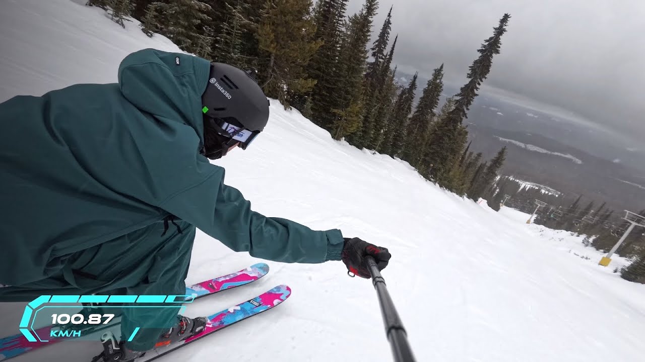 YouTube post by @steepsteep for Gilson Snow. Caption reads: How fast can I ski?.
