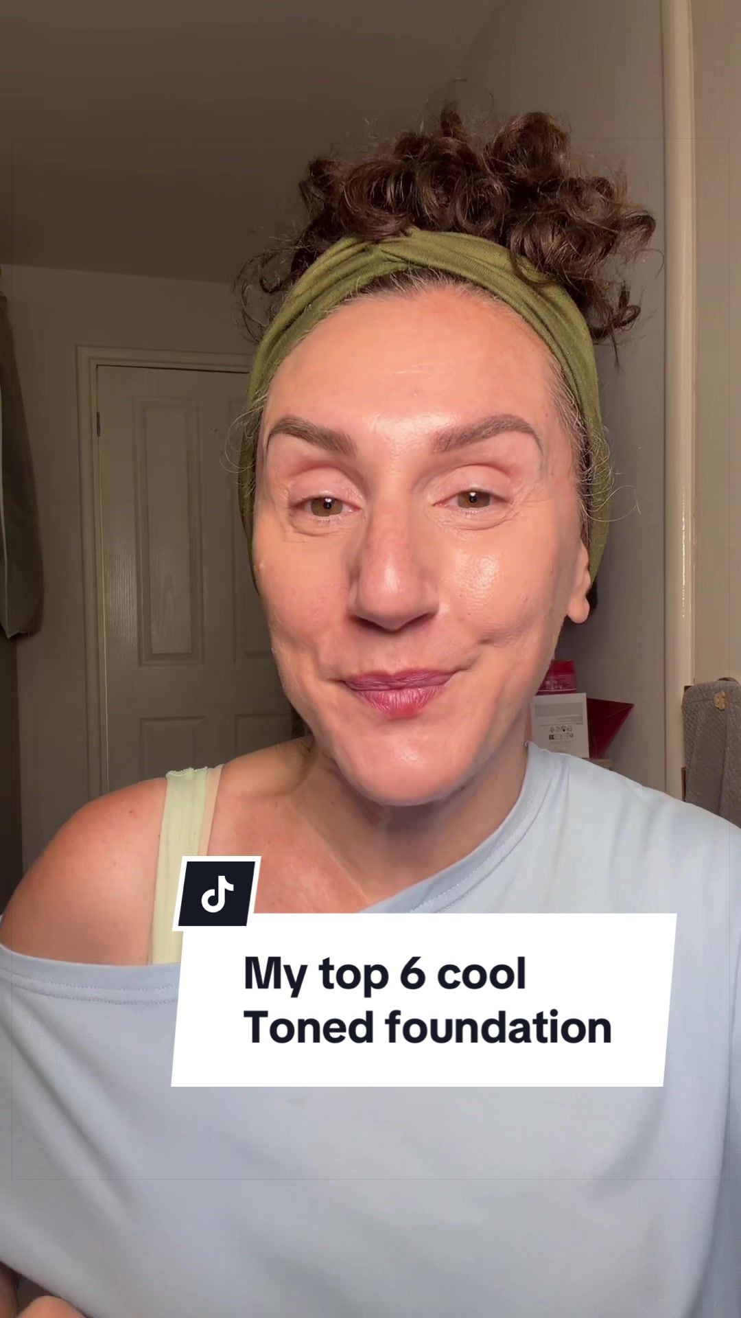 TikTok post by @makeupbykaty_angelidi for MUA Cosmetics Maroc. Caption reads: My top six foundations for a cool skin tone @MUA....