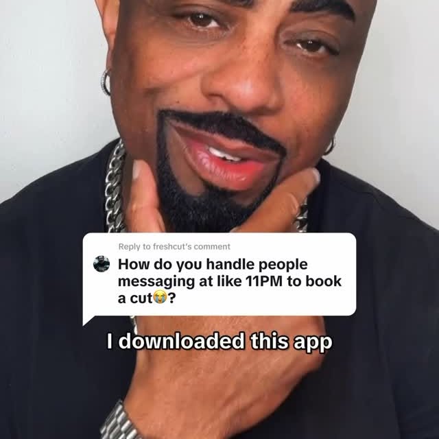 Instagram post by @thestarsbarber for Booksy. Caption reads: [...] time is premium — just like my cuts.....