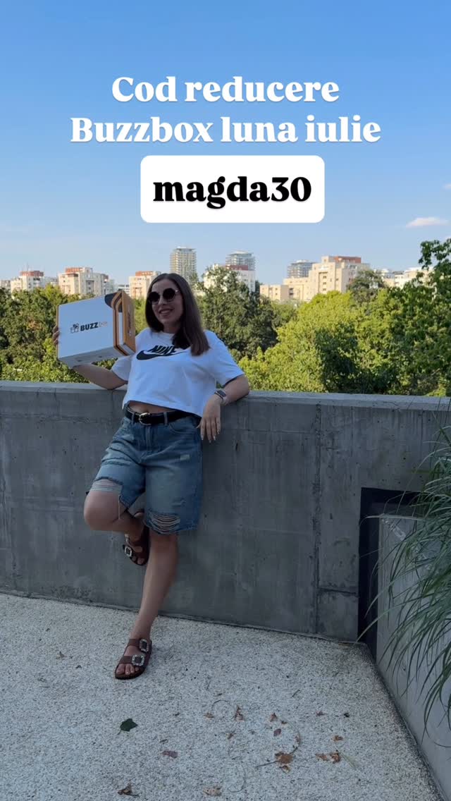 Instagram post by @magdachindea for BUZZBox România. Caption reads: UNBOXING @buzzbox.romania - Ediția Iulie 🎁
Hai să....