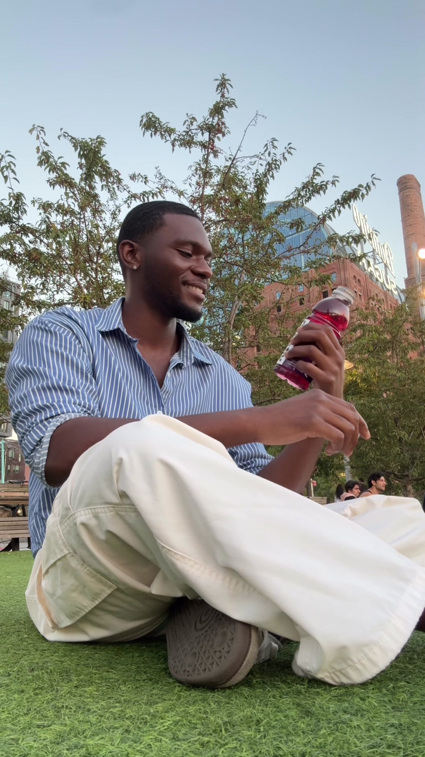 TikTok post by @tyshonlawrence for vitaminwater. Caption reads: cheers to fall and stay hydrated with....