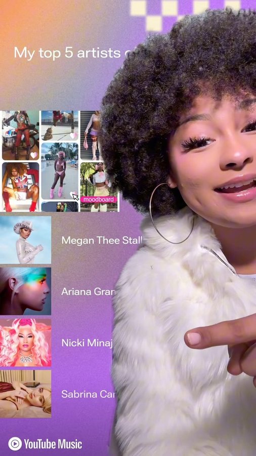 Instagram post by @veondremitchell for YouTube Music. Caption reads: Exposing my #YouTubeMusicRecap Did I make your....