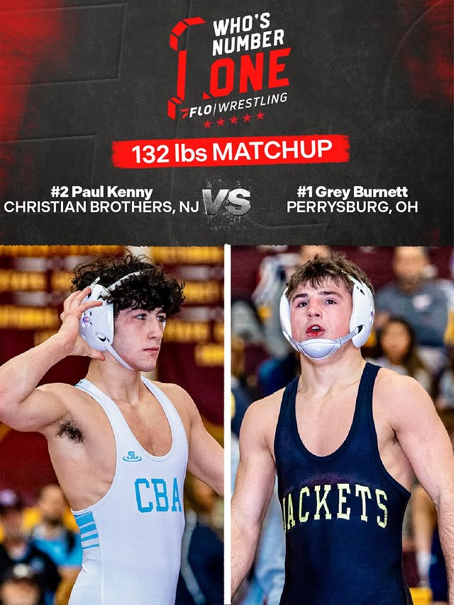 Instagram post by @greyburnett_ for FloWrestling. Caption reads: Paul Kenny and Grey Burnett have been battling for....