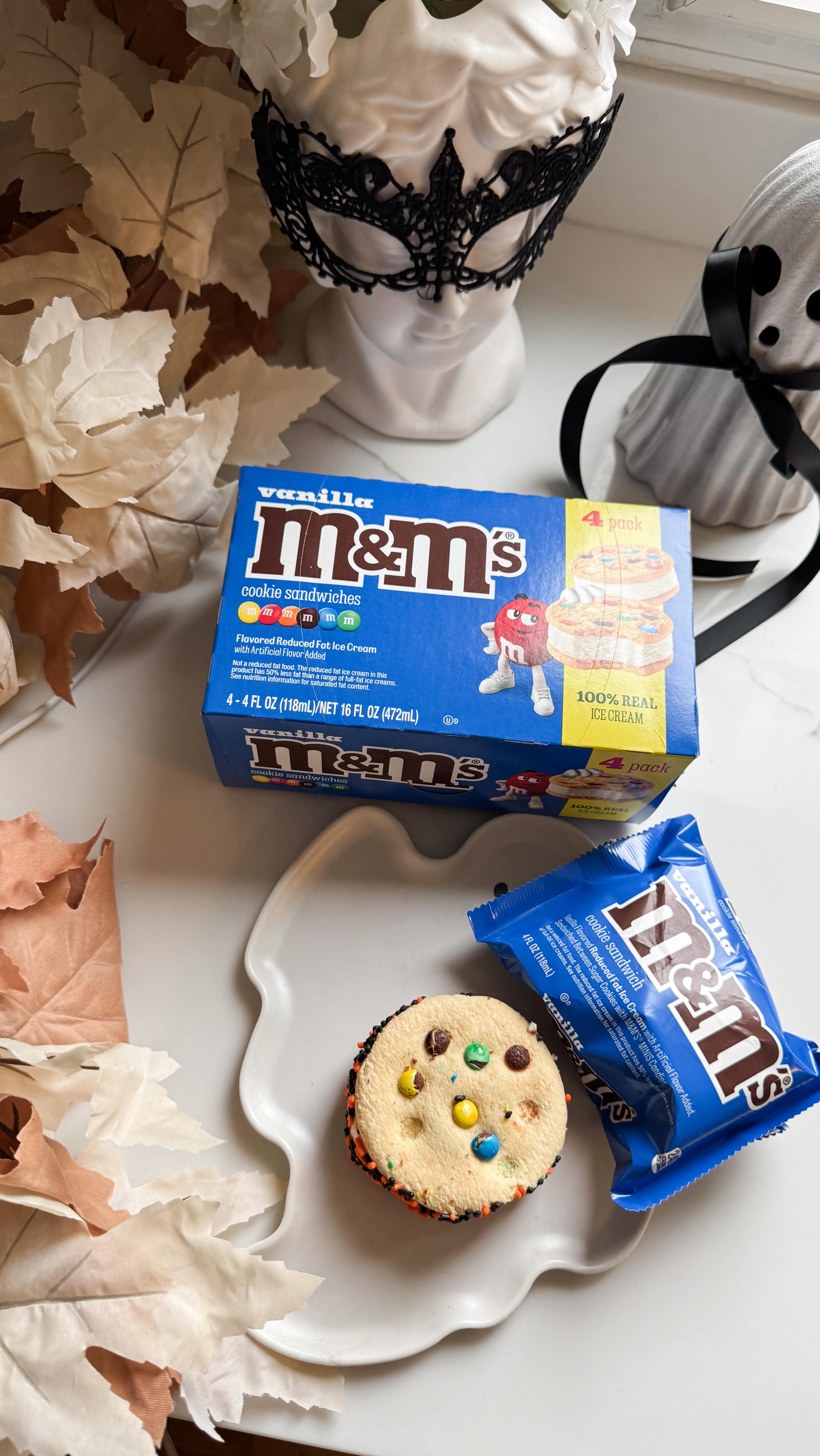 Instagram post by @mimimarkoblog for Easy Home Meals. Caption reads: #ad Who else loves a cozy Halloween movie night?....