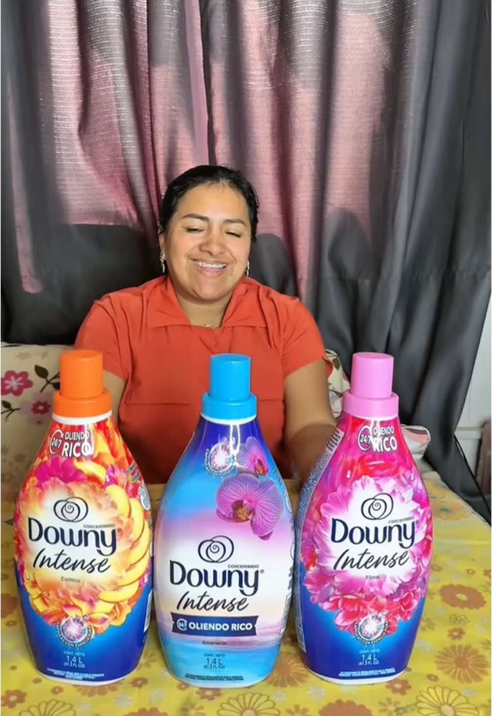 TikTok post by @maribelaguero22 for downy. Caption reads: Engríe a tu familia utilizando el nuevo Downy....