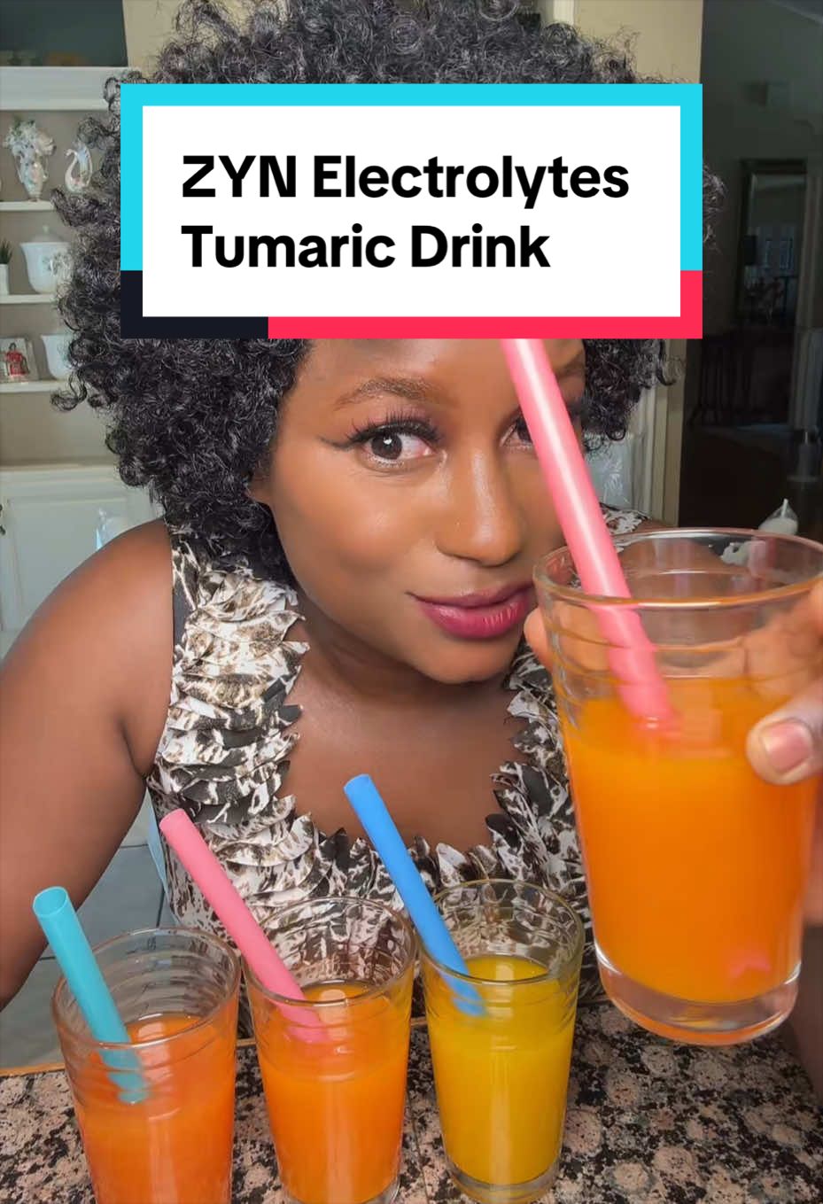 TikTok post by @mrstrawally for Drink ZYN. Caption reads: ZYN Electrolytes Tumaric Drink @Drink ZYN Turmeric....