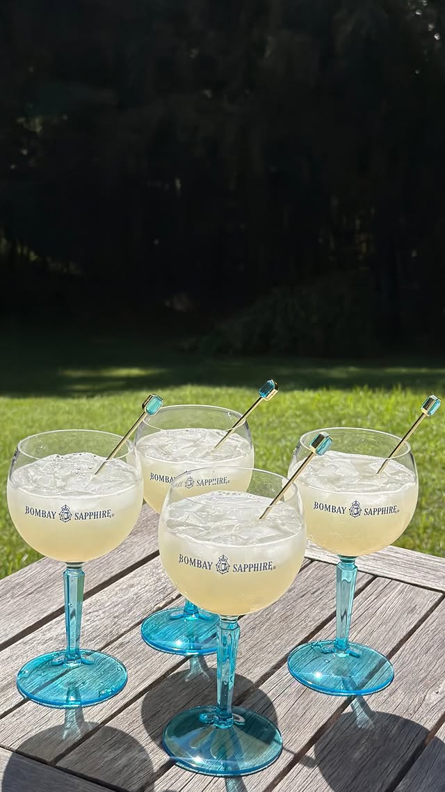 Instagram post by @katebartlett for Bombay Sapphire. Caption reads: [...] ask me to make them one 🤭🍋🌊✨....