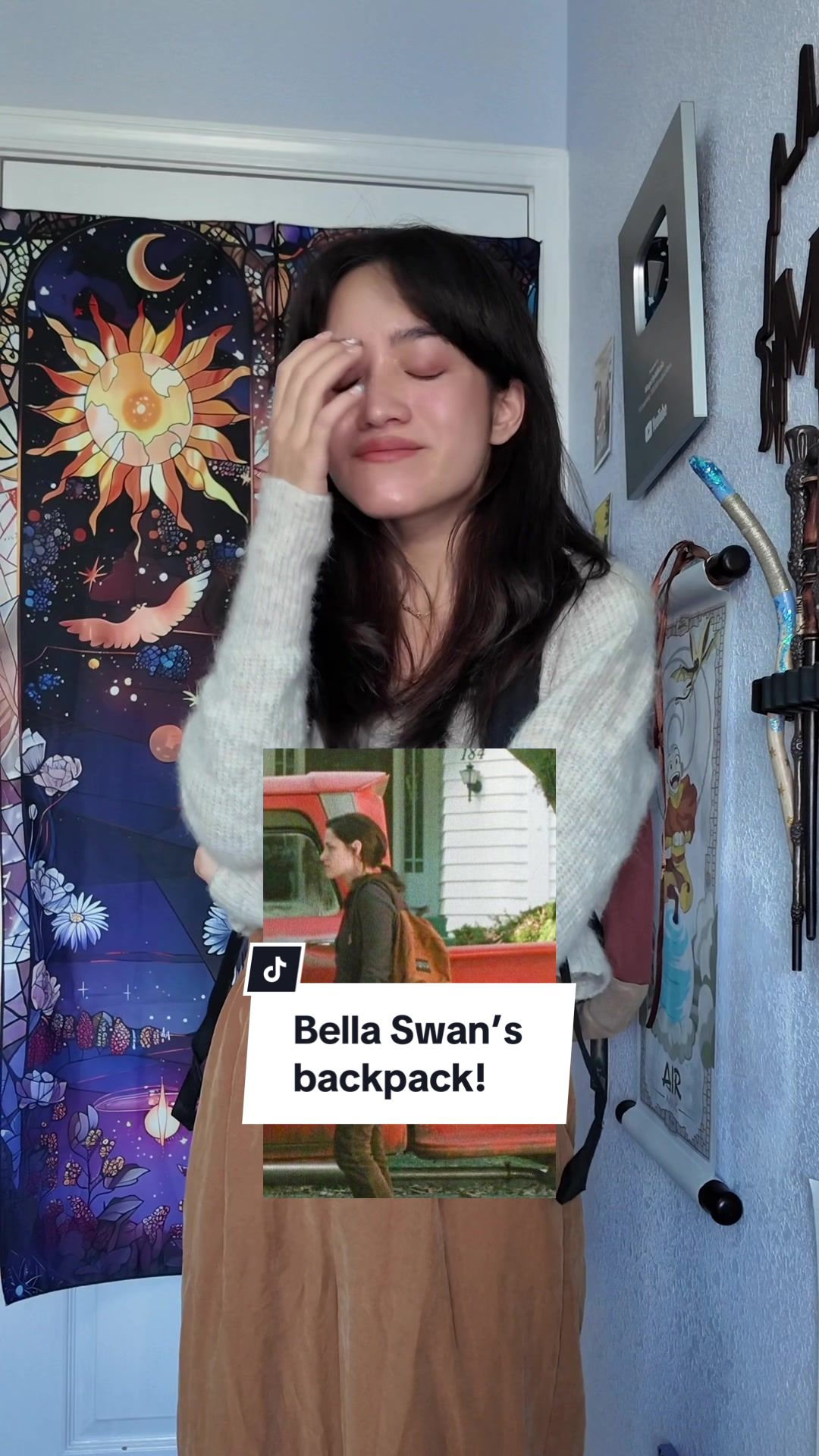 TikTok post by @magicbymikaila for JanSport. Caption reads: @JanSport rereleased Bella’s bag!!! It’s the Right....