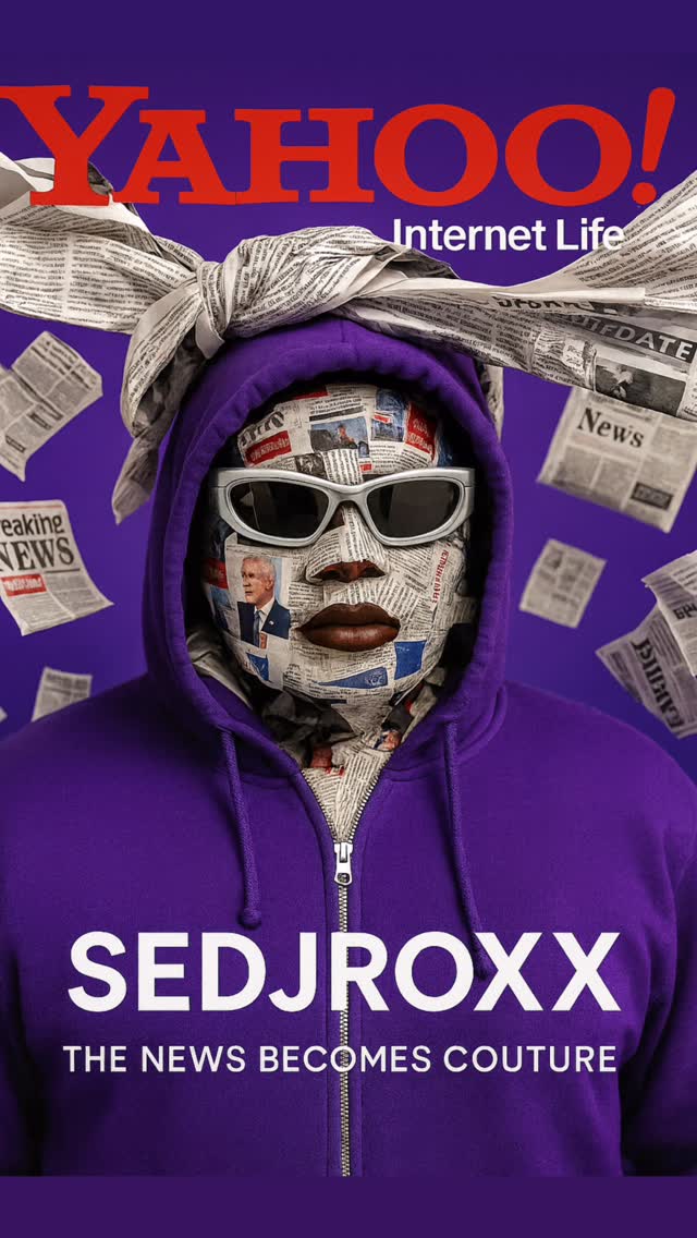 Instagram post by @sedjroxx for Yahoo. Caption reads: What if @yahoo had a fashion moment? #yahoopartner....