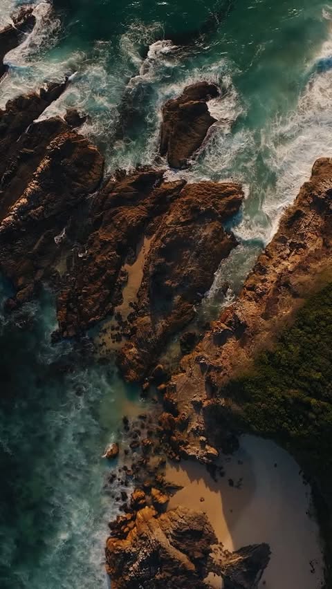 Instagram post by @sb.drone.sessions for DJI. Caption reads: Designed by the ocean 🌊

Shot on DJI Mavic 4....