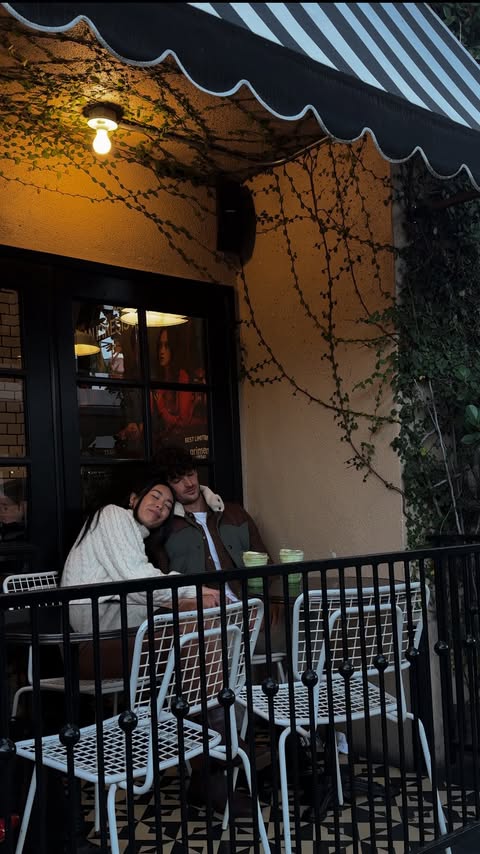Instagram post by @alexarsantamaria for FAHERTY. Caption reads: cozy dates in @fahertybrand 🤍 #FahertyBrand.