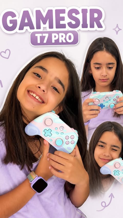 Instagram post by @ugc_nazz for GameSir. Caption reads: Gaming just got way more fun 🎮💜 The GameSir T7....