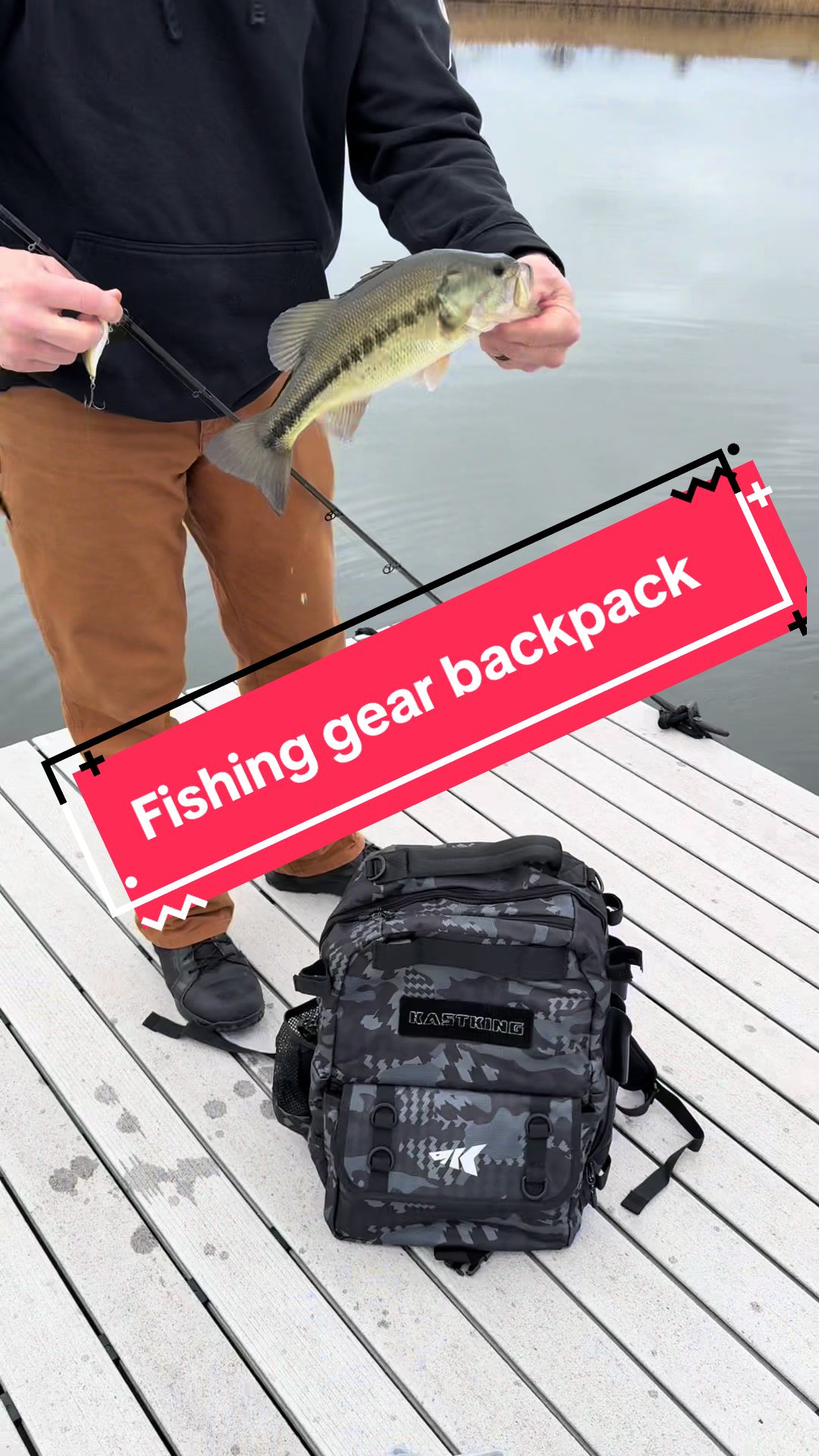 TikTok post by @footballmom.82 for KastKing. Caption reads: Keep all your fishing gear organized with the Cast....