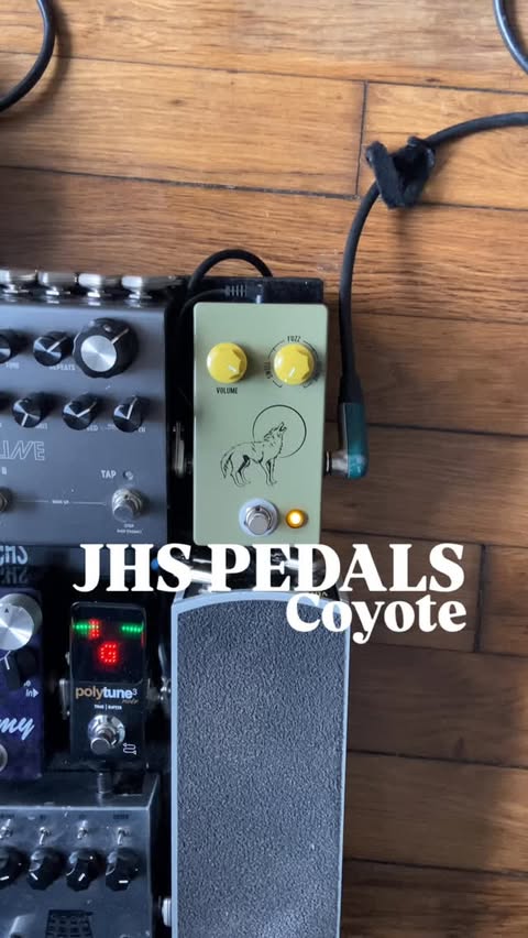 Instagram post by @josh_aldrich for Gibson. Caption reads: [...] on this pedal! . . @jhspedals coyote....