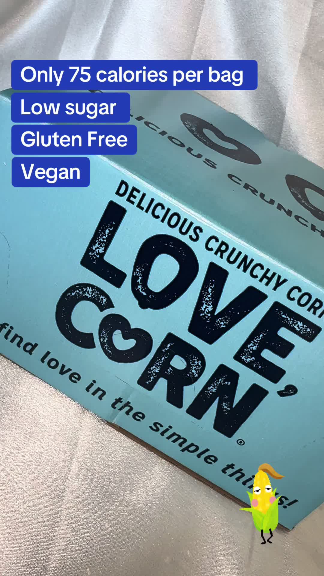 TikTok post by @steffi_smithx for LOVE CORN. Caption reads: @LOVE CORN UK This is your sign to upgrade your....