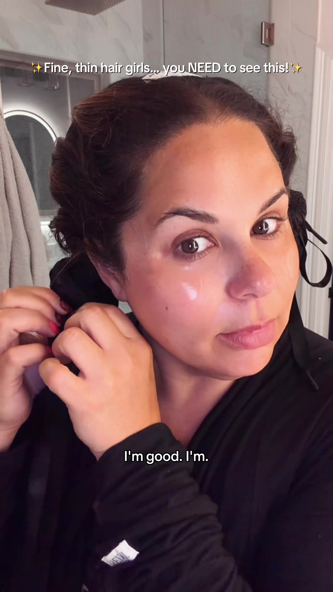TikTok post by @the.kristian.beauty for Sleepy Tie. Caption reads: Day 3 of using my @The Sleepy Tie, and I’m still....