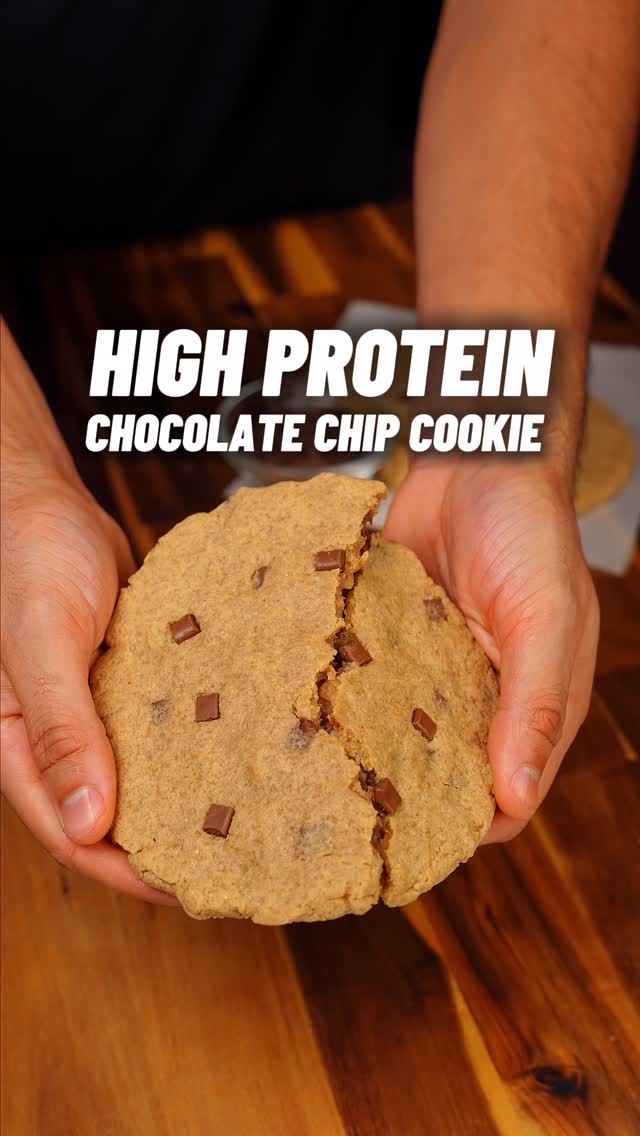 Instagram post by @panaceapalm for Protein Works. Caption reads: High Protein Chocolate Chip Cookie! 🍪💪🏽

The....