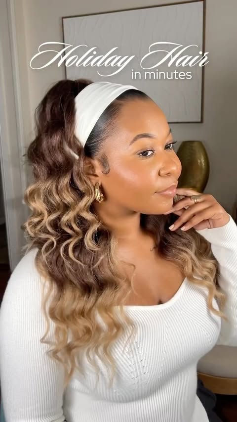 Instagram post by @knzyrae for BELLAMI Hair. Caption reads: [...] the Silk Seam Blowout Clip-Ins from....