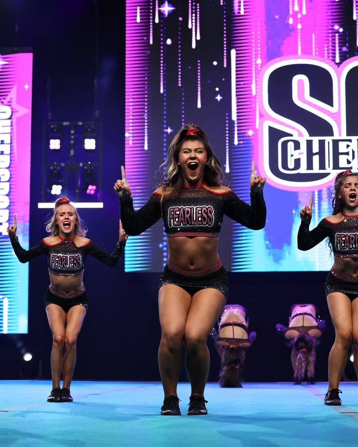 Instagram post by @cheertheory for Varsity Spirit. Caption reads: 📣The final Super Nationals event of the season is....