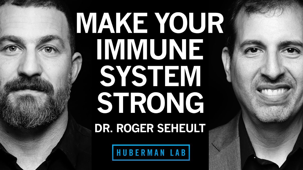 YouTube post by @hubermanlab for Joovv. Caption reads: How to Enhance Your Immune System | Dr. Roger....