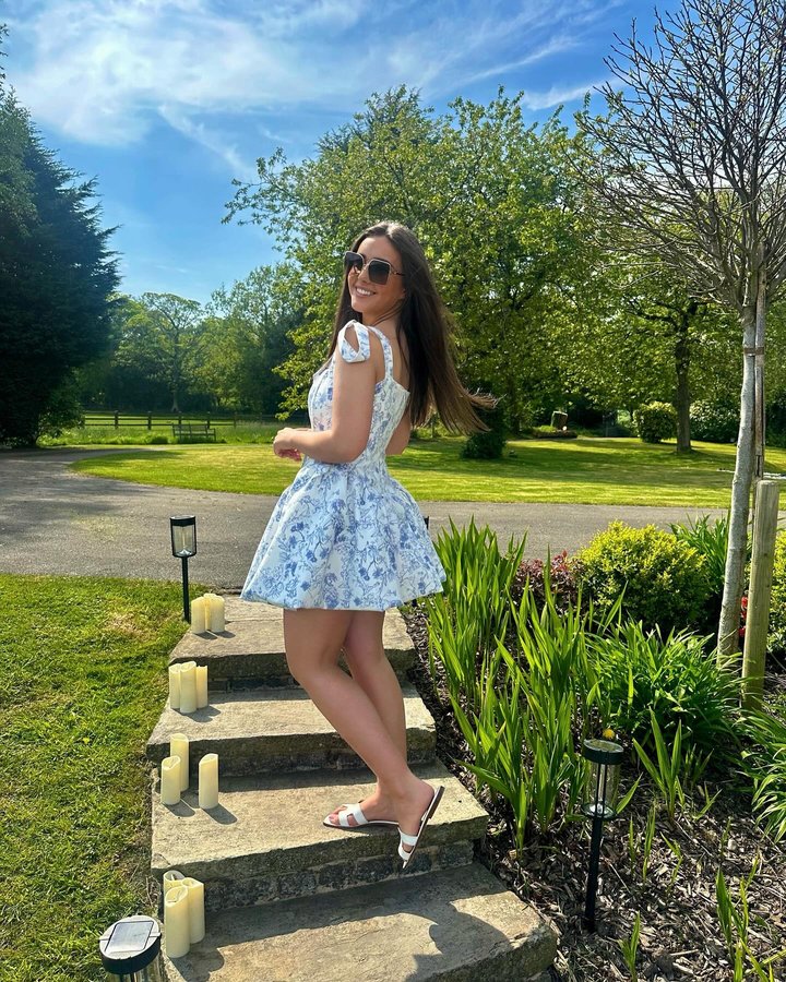 Instagram post by @lucythomasmusic for Lavish Alice. Caption reads: [...] the sunshine in the perfect dress 🩵....