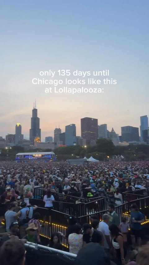 Instagram post by @hannah.montoya for Lollapalooza. Caption reads: The 2026 Lollapalooza lineup is out NOW! I’m so....