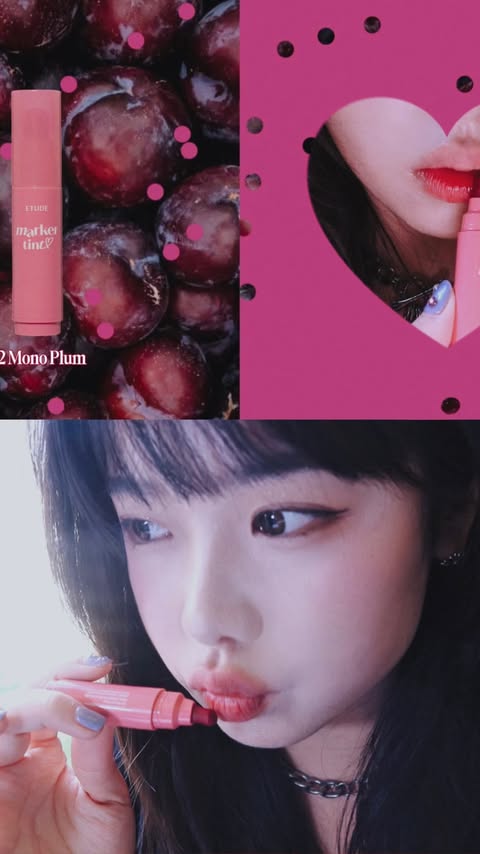 Instagram post by @xiupch for Etude House. Caption reads: kiss-proof color for non kiss-proof love (for....