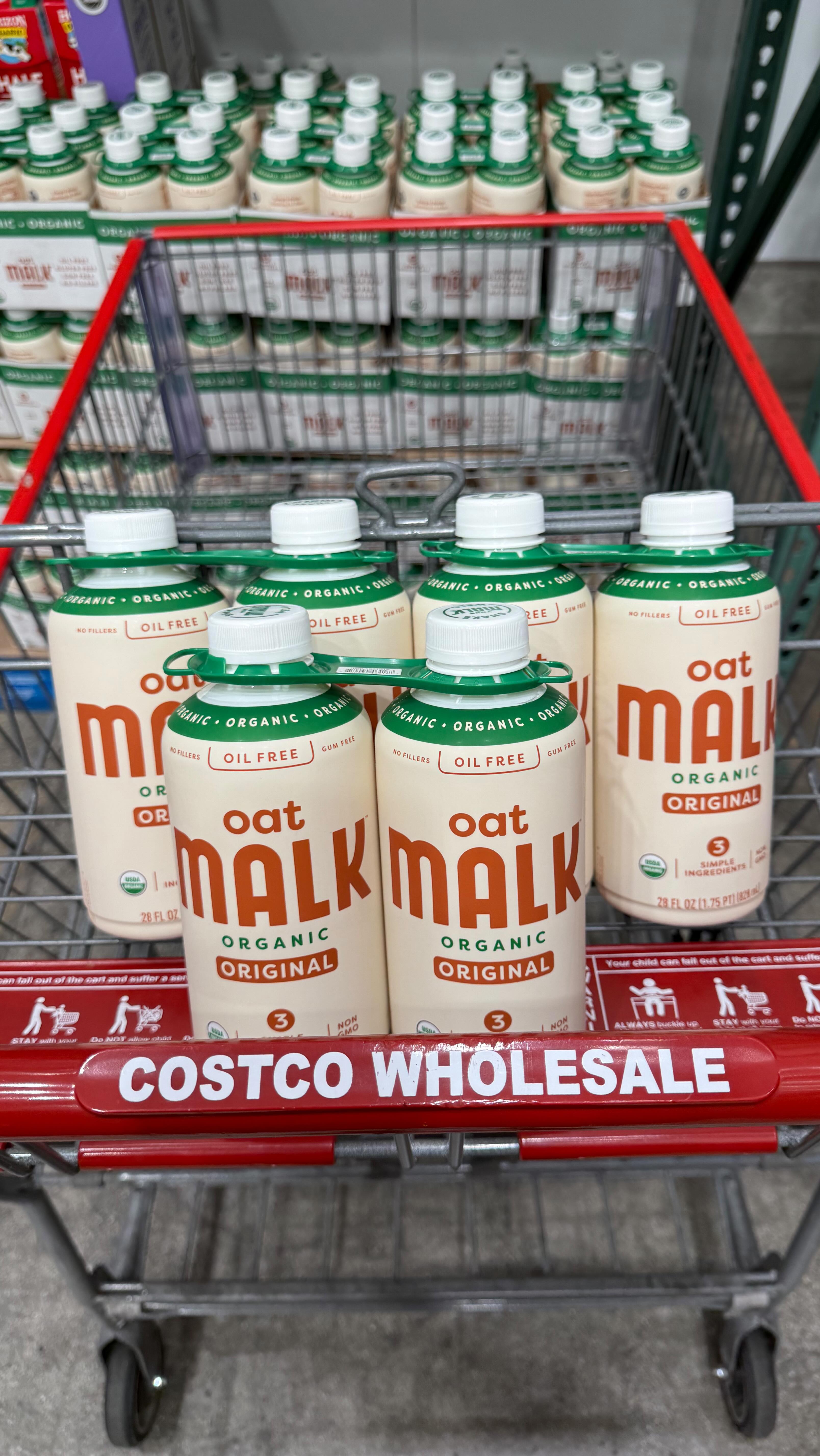 Instagram post by @costcosisters for MALK Organics. Caption reads: You can find @malkorganics Oat MALK 2 -pack at....