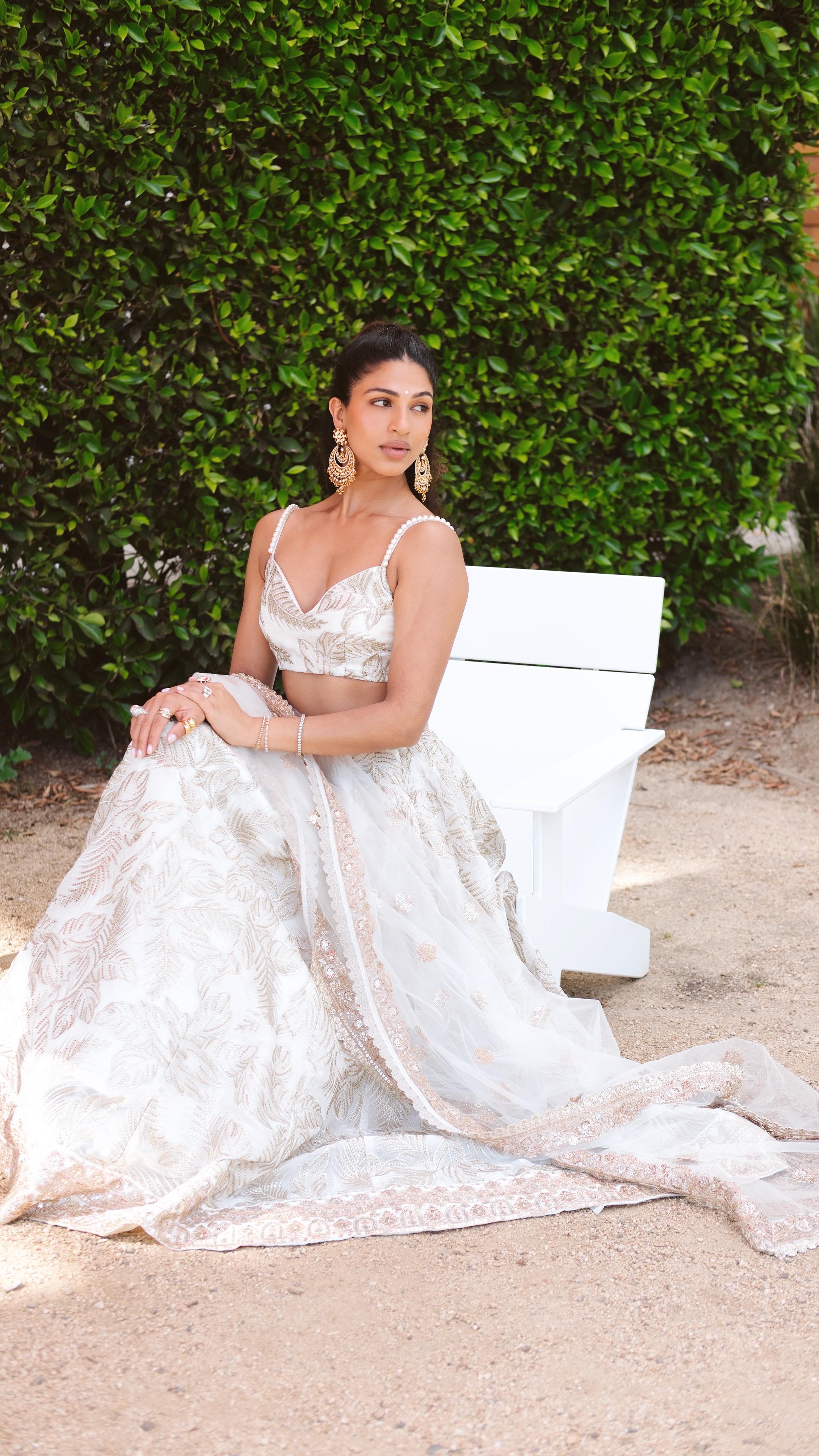 Instagram post by @geena_singh for LASHKARAA. Caption reads: [...] summer wedding vibes in this stunning....