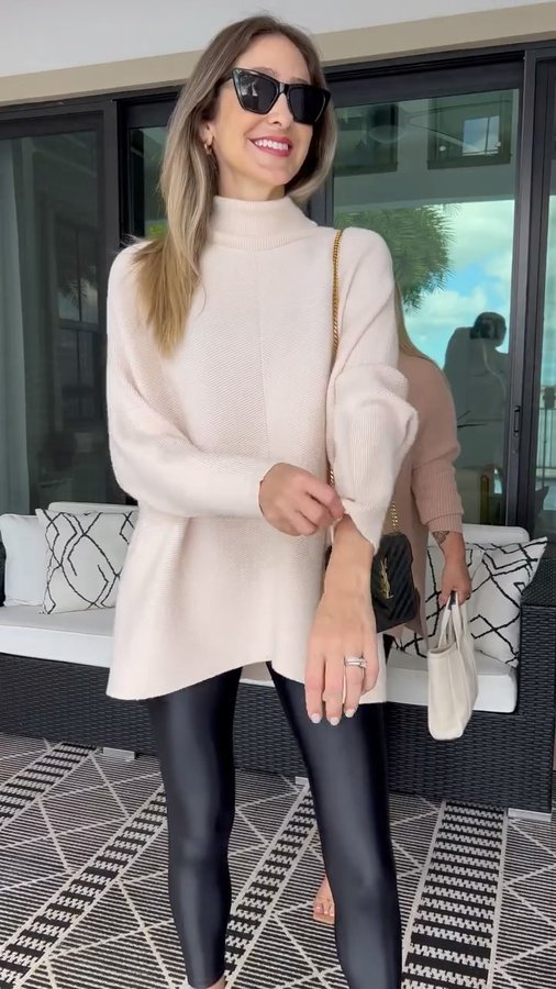 Instagram post by @alinelowry for The Noli Shop. Caption reads: Black leggings 3 ways. These leggings are....