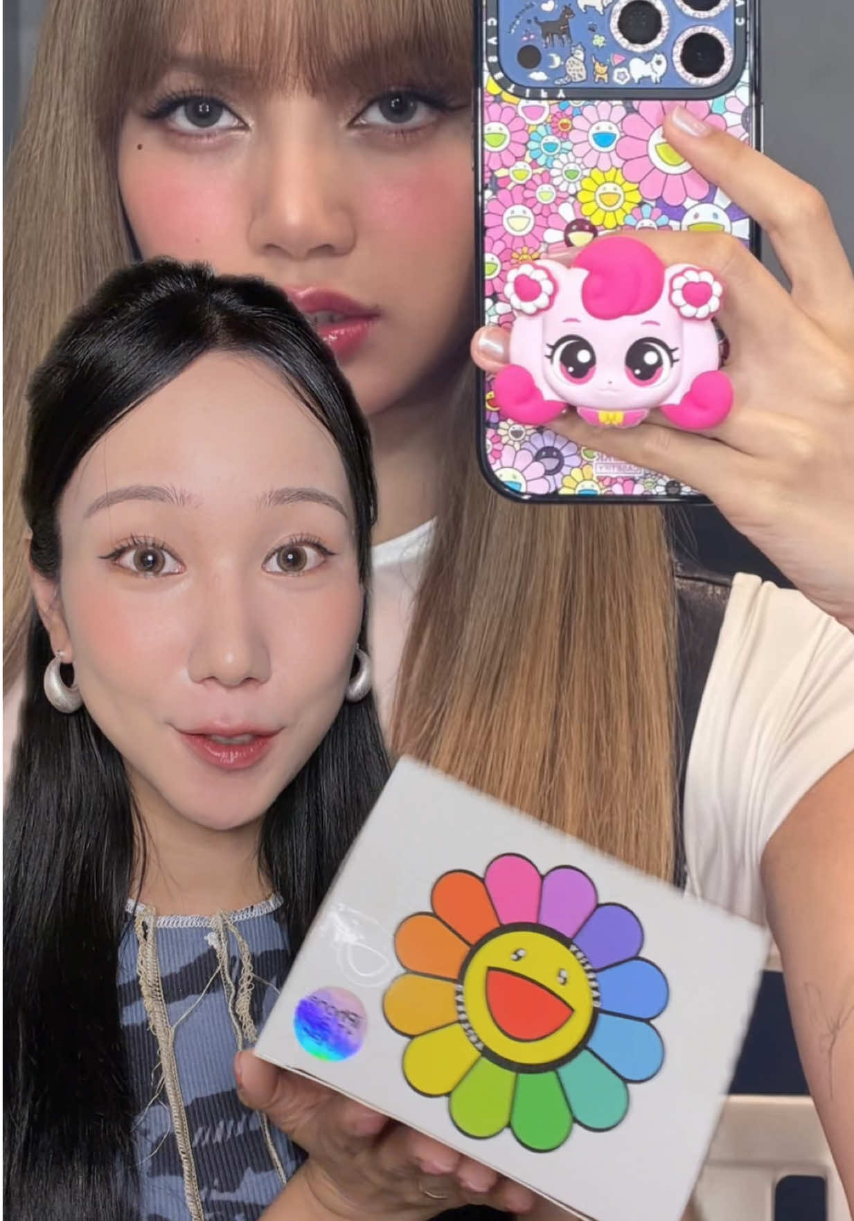 TikTok post by @priscillakwon for CASETiFY. Caption reads: PHONE CASE BLINDBOX!!! @CASETiFY the way my face....