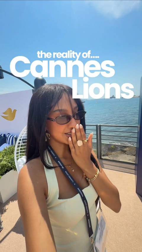 Instagram post by @antoinette.victoria for Adobe Live Community. Caption reads: I can’t believe I’m going to Cannes!!! ✈️ Comment....