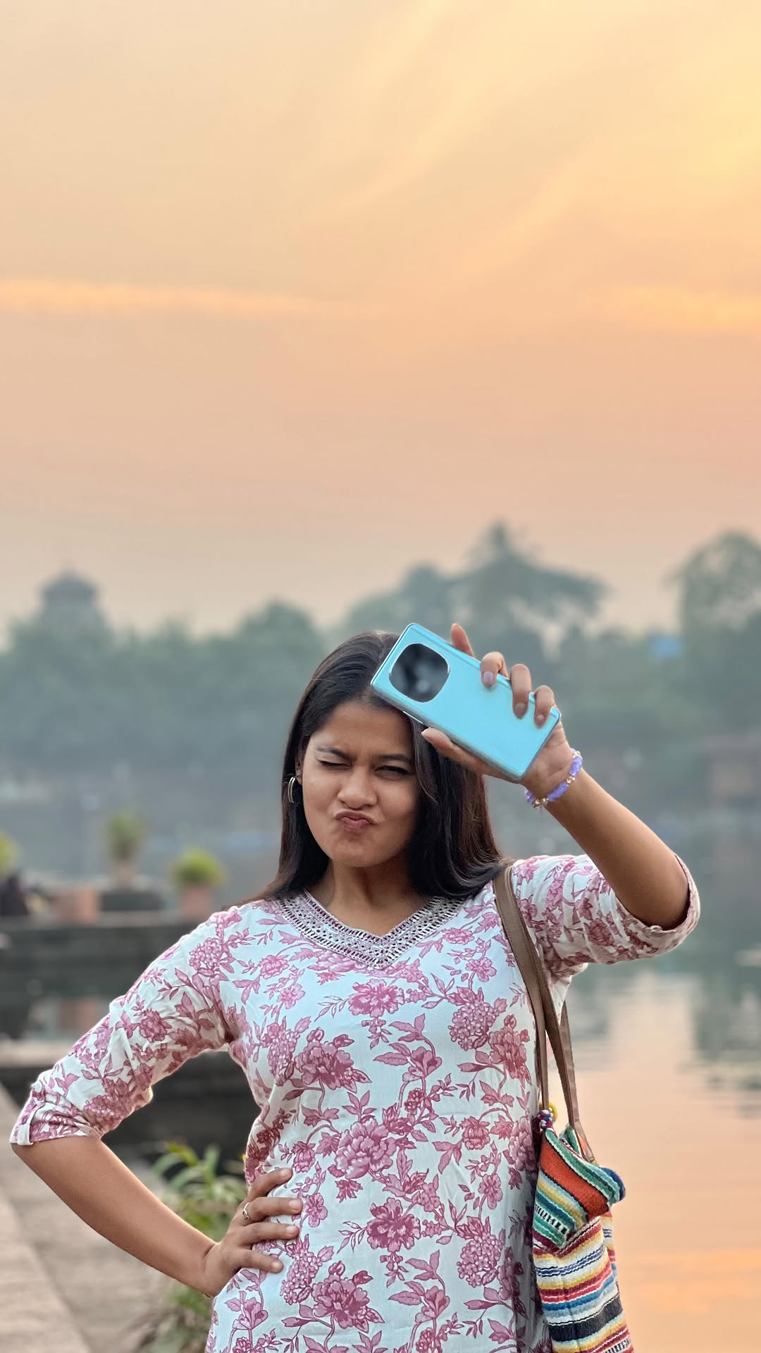 Instagram post by @priyankaa_jena for Xiaomi India. Caption reads: Are you a clumsy person like me? Dont worry the....