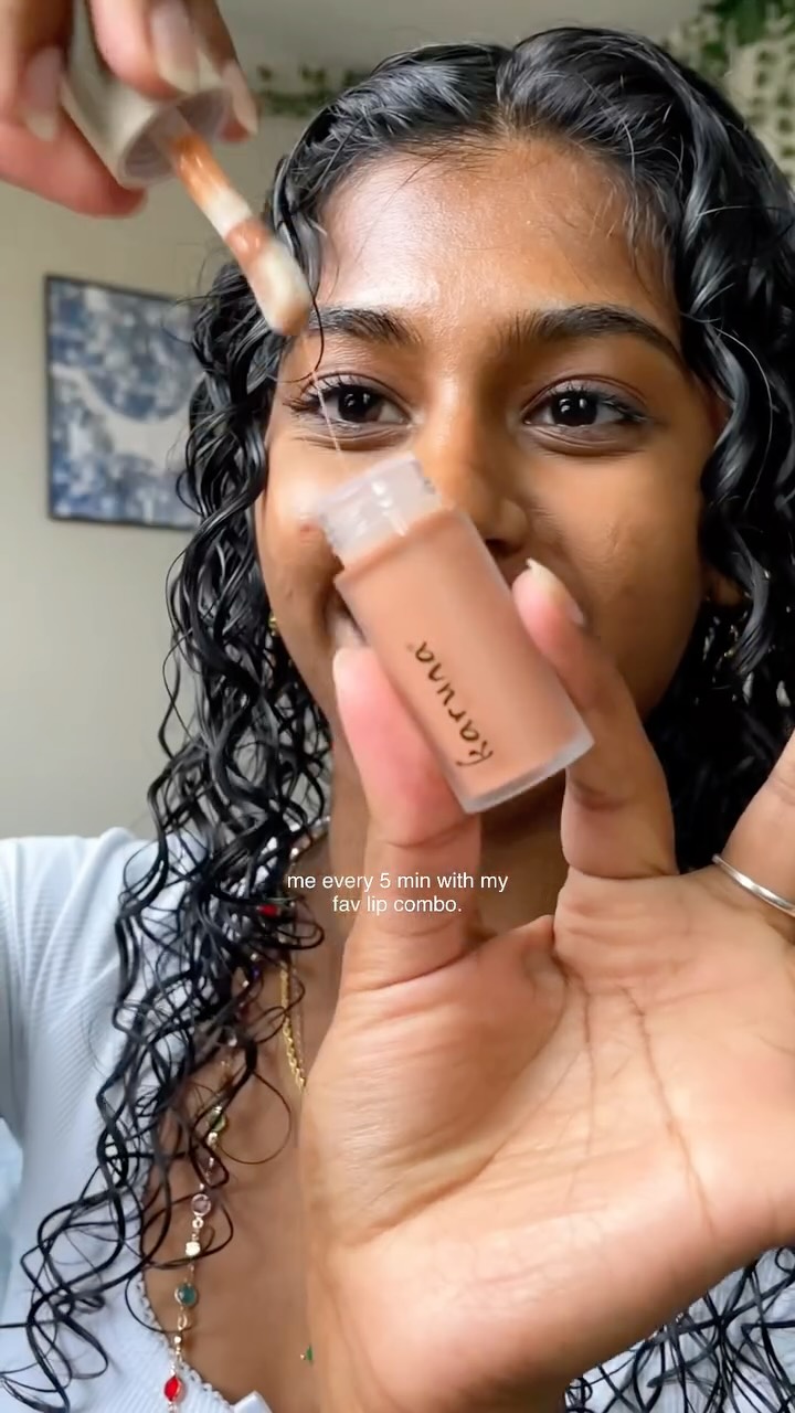 Instagram post by @vandanapksh for Revlon. Caption reads: save this, your lips will ty! my go-to lip combo....