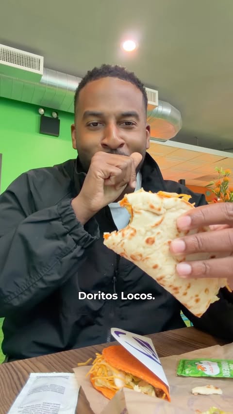 Instagram post by @briancantstopeating for Duolingo. Caption reads: [...] Global Taco Day with @tacobell and @duolingo....
