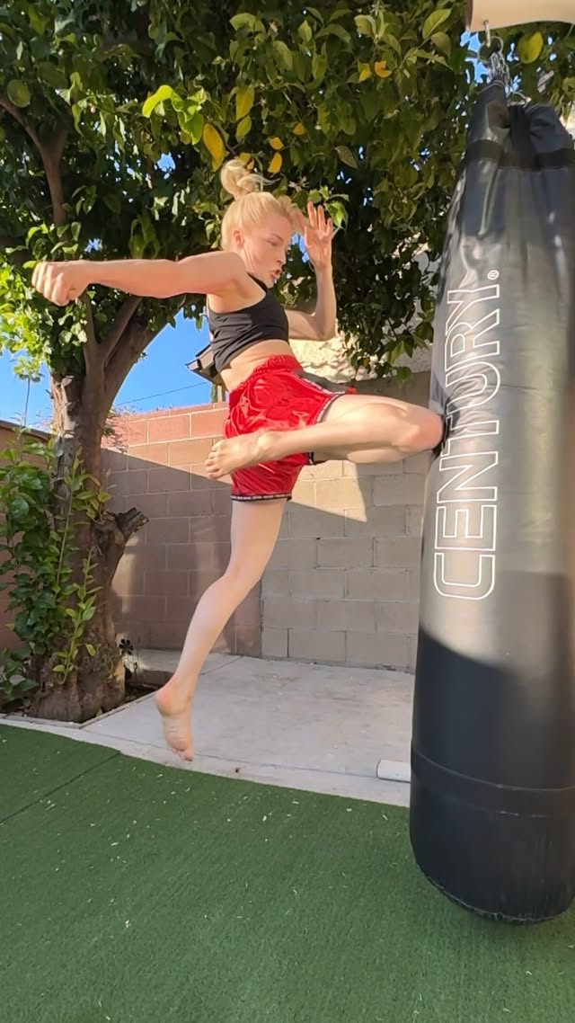 Instagram post by @niinacarita for Century Martial Arts. Caption reads: [...] and the heavy bag stand are from....